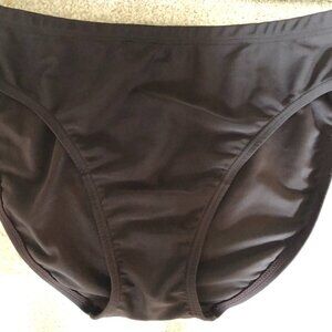 Body ID Activewear Nylon + Spandex Bikini Bottoms Chocolate Brown Size 10